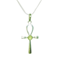 Peridot & Sterling Silver  Ankh Pendant