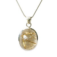 Golden Rutilated  Quartz & Sterling Silver Pendant