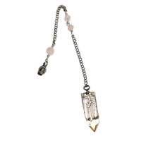 Clear & Rose  Quartz Angel Pendulum