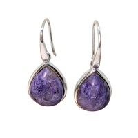 Charoite & Sterling Silver Earrings