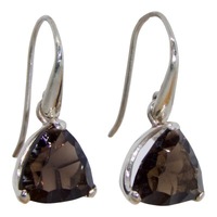 Smoky Quartz & Sterling Silver Earrings