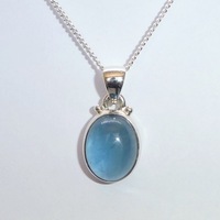 Blue Fluorite & Sterling Silver Pendant