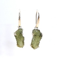 Moldavite & Sterling Silver Earrings