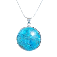 Chrysocolla  & Sterling Silver Pendant