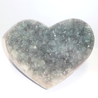 Green Amethyst Cluster Heart