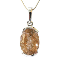 Golden Rutilated  Quartz & Sterling Silver Pendant