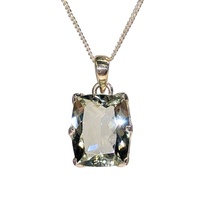 Green Amethyst & Sterling Silver Pendant
