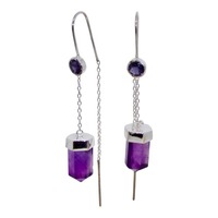 Amethyst & Iolite Sterling Silver Earrings