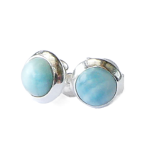 Larimar & Sterling Silver  Stud Earrings