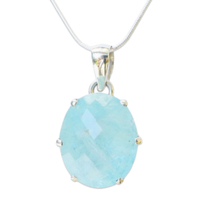 Aquamarine & Sterling Silver Pendant