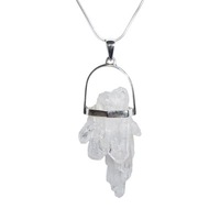 Clear Tibetan  Quartz & Sterling Silver Pendant