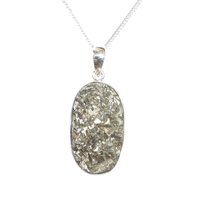 Pyrite Cluster and Sterling Silver Pendant