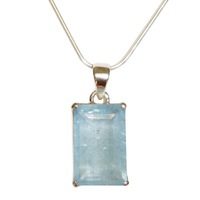 Aquamarine & Sterling Silver Pendant