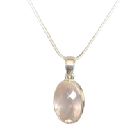 Rose Quartz & Sterling Silver Pendant