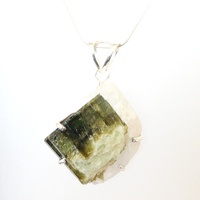 Green Tourmaline & Sterling Silver Pendant