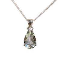 Green Amethyst & Sterling Silver Pendant