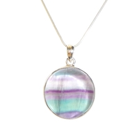 Rainbow Fluorite Sterling Silver Pendant