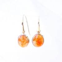 Sunstone & Sterling Silver Earrings