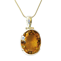 Citrine & Sterling Silver Pendant