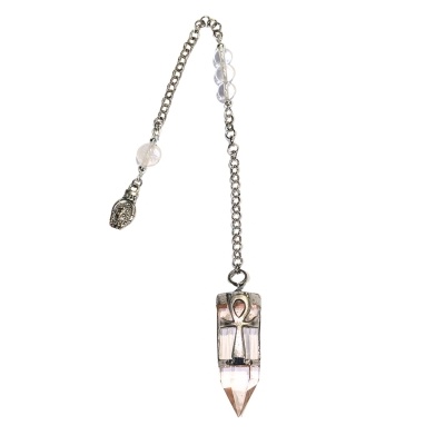 Clear Quartz Ankh Pendulum