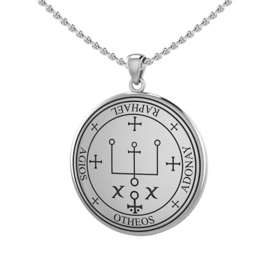 Archangel Raphael Sigil  925 Sterling Silver Pendant  (lge)