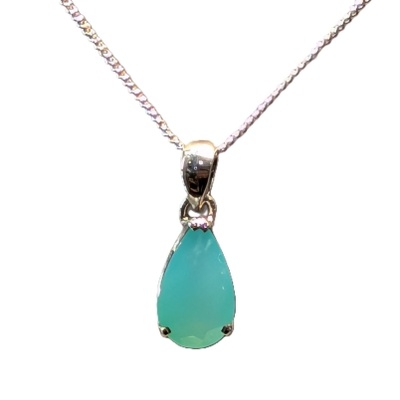 Chrysoprase &  Sterling Silver Pendant