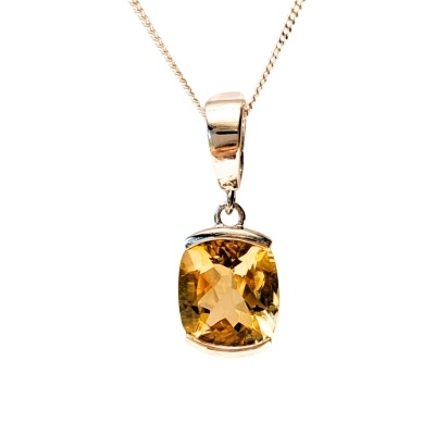 Citrine & Sterling Silver Pendant
