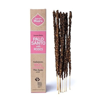 Sagrada Madre Palo Santo with Roses  Incense Pack 8
