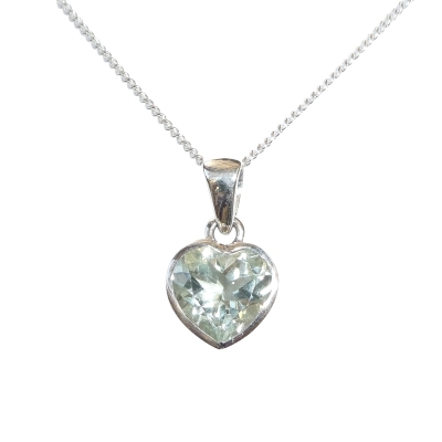 Green Amethyst Heart Pendant
