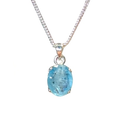 Aquamarine & Sterling Silver Pendant