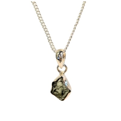 Moldavite & Sterling Silver Pendant