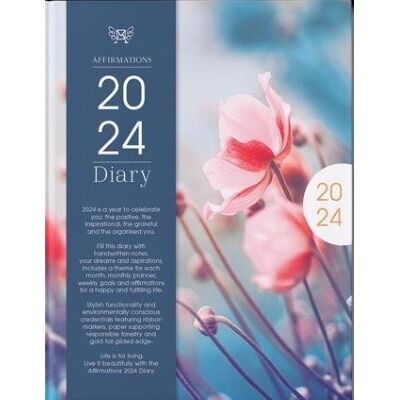 2024 Affirmations  Diary - Blue