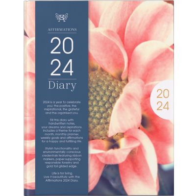 2024 Affirmations  Diary - Pink