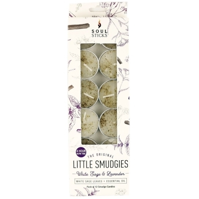 Little Smudgies White Sage & Lavender Tealights Pk12