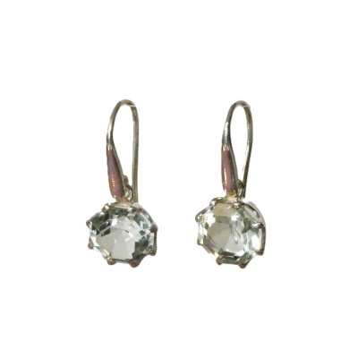 Green Amethyst & Sterling Silver Earrings